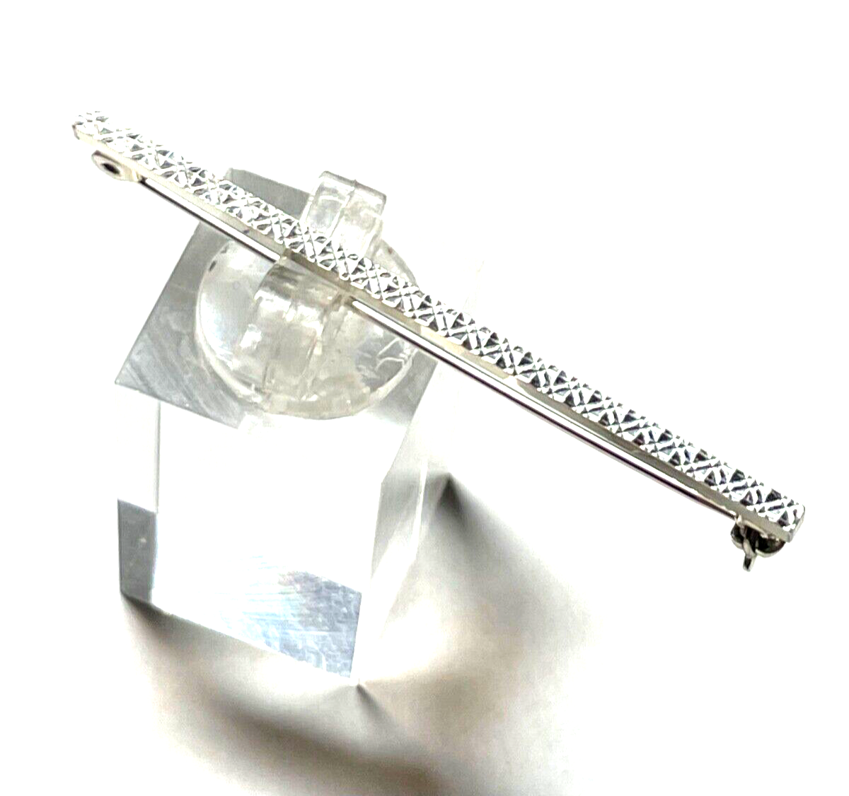 K&L 835 Silber Stabbrosche Handarbeit Anstecknadel sehr edel rhodiniert L 56 mm5