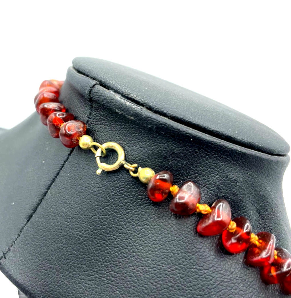 Vintage stattliche Bernstein Kette Inklusen amber necklace 50 Gramm L 95 cm2