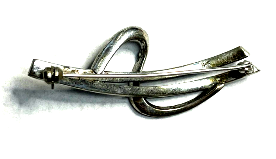 Elegante 835 Silber Brosche Markasit original antik Handarbeit Art Deco Design3