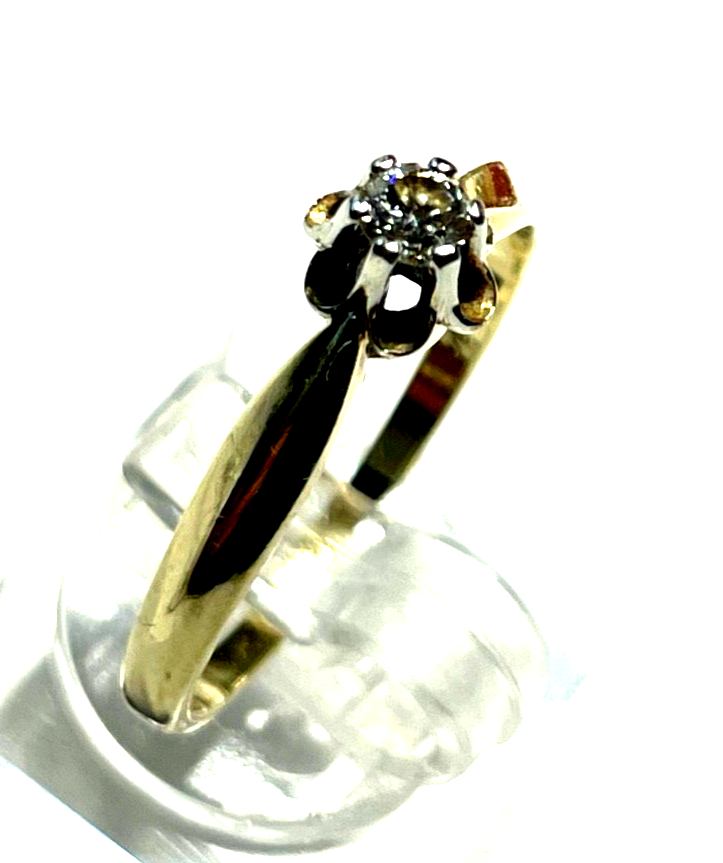 585 Gold 14 K Ring Solitär Brillant 0,2 ct. Juwelier Qualität RG 58 Verlobung1