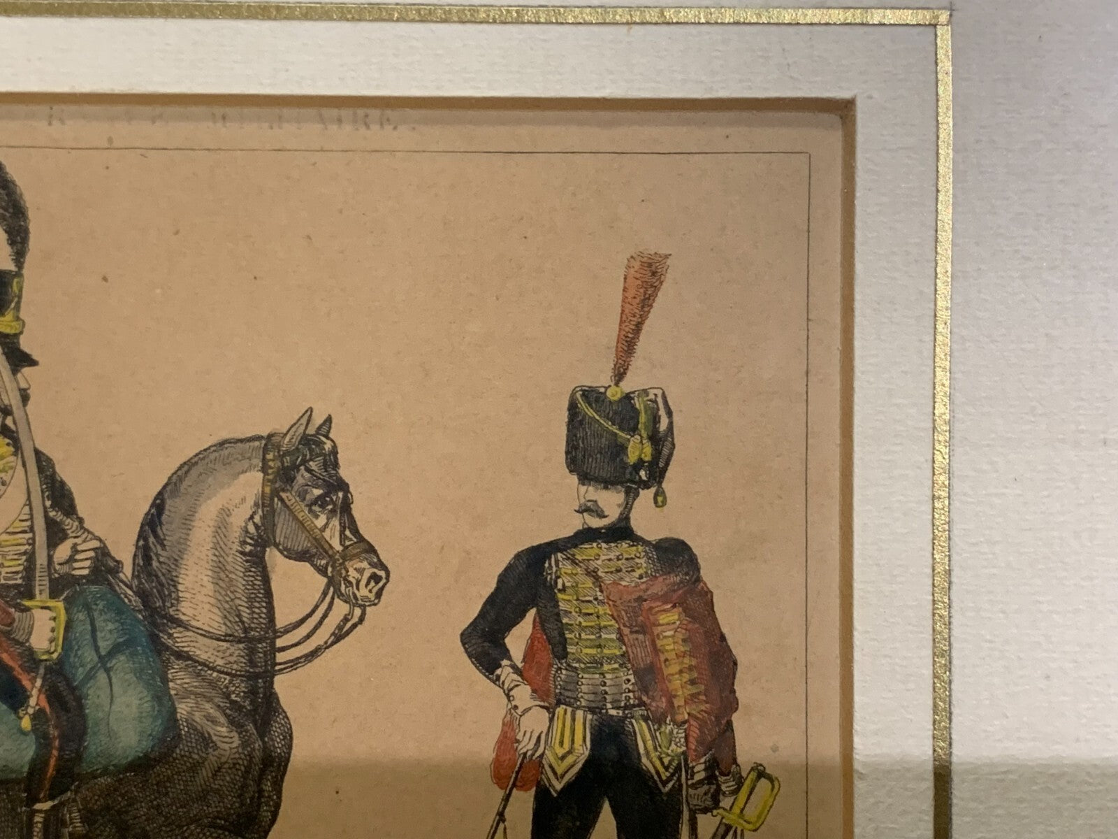 Lacauchie - Stahlstich koloriert - preußischer Hussar Kavallerie - Uniform 18003