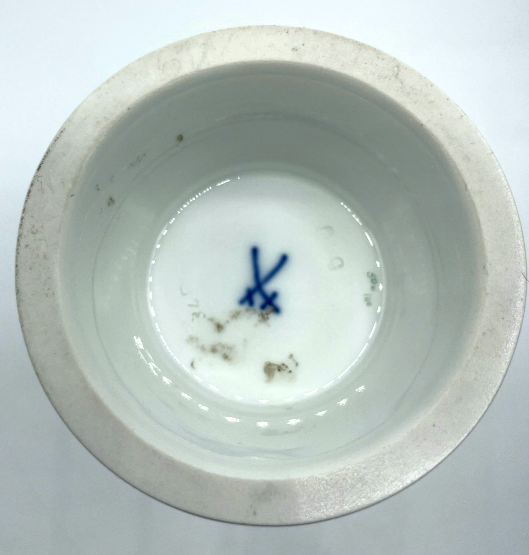 Antik Meissen Porzellan Trichtervase Vase indisch grün H 14 cm  1A Zustand4