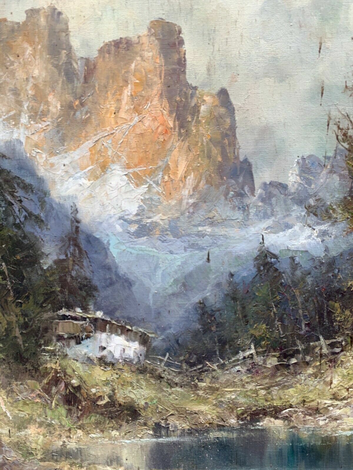 Heinrich Hartung - Ölgemälde - Öl auf Leinwand - Südtirol - Barocker Rahmen8