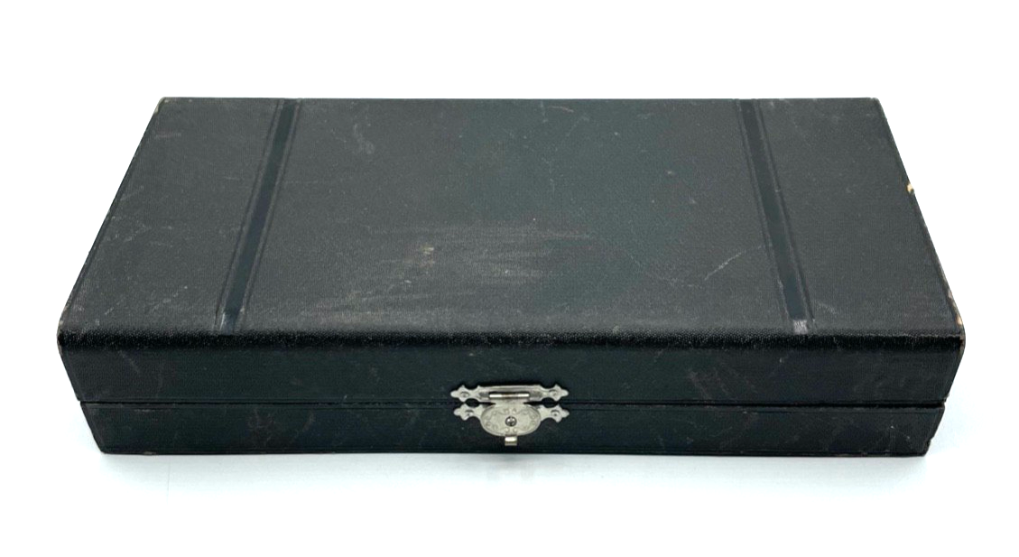Antik 6 Löffel Esslöffel im original Etui Augsburger Faden GH 40 Silberauflage2