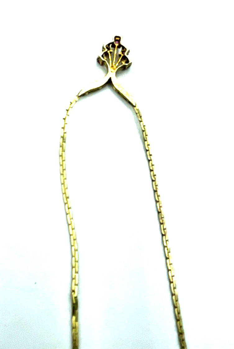 70erJ Collier 925 Silber vergoldet 5 Rubine zeitlos elegant L 40,5 cm gepflegt6