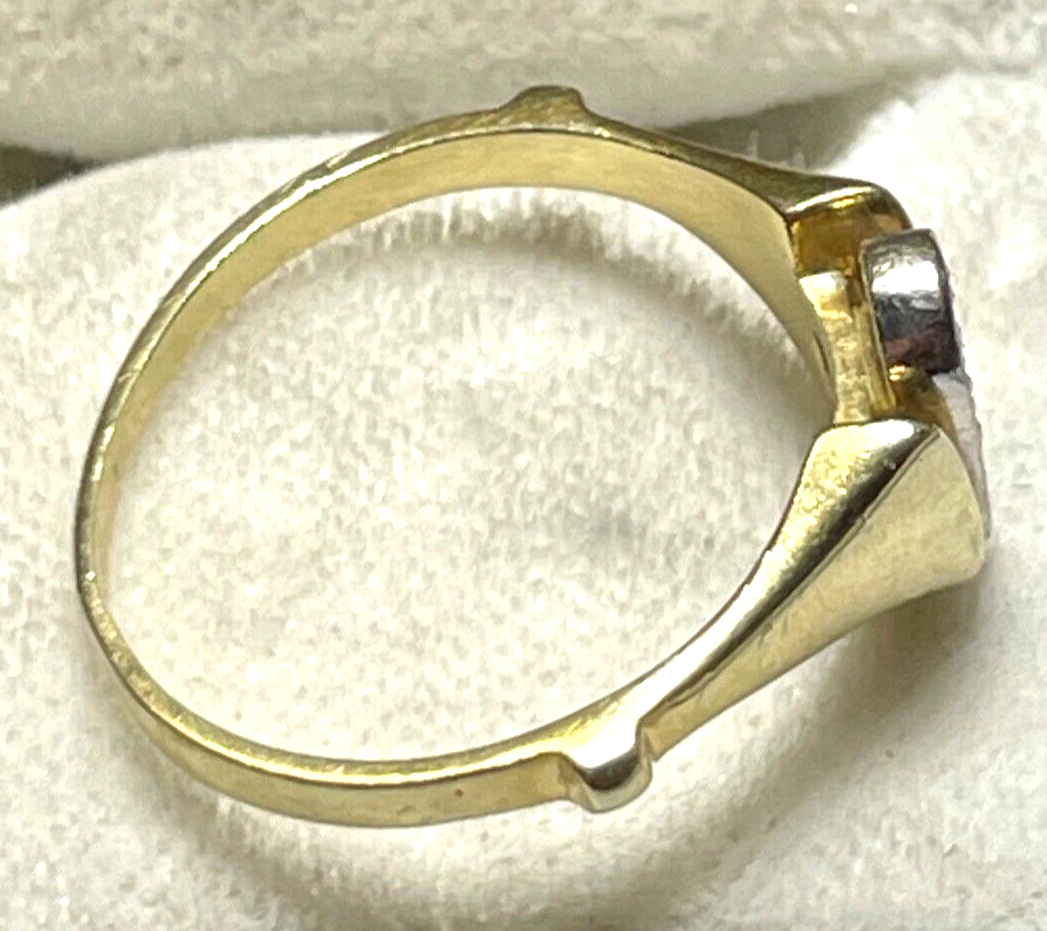 Juwelier 585 Gold 14 K Gold Ring modernes Design 4 Diamanten Juwelier Ø 17 RG 543