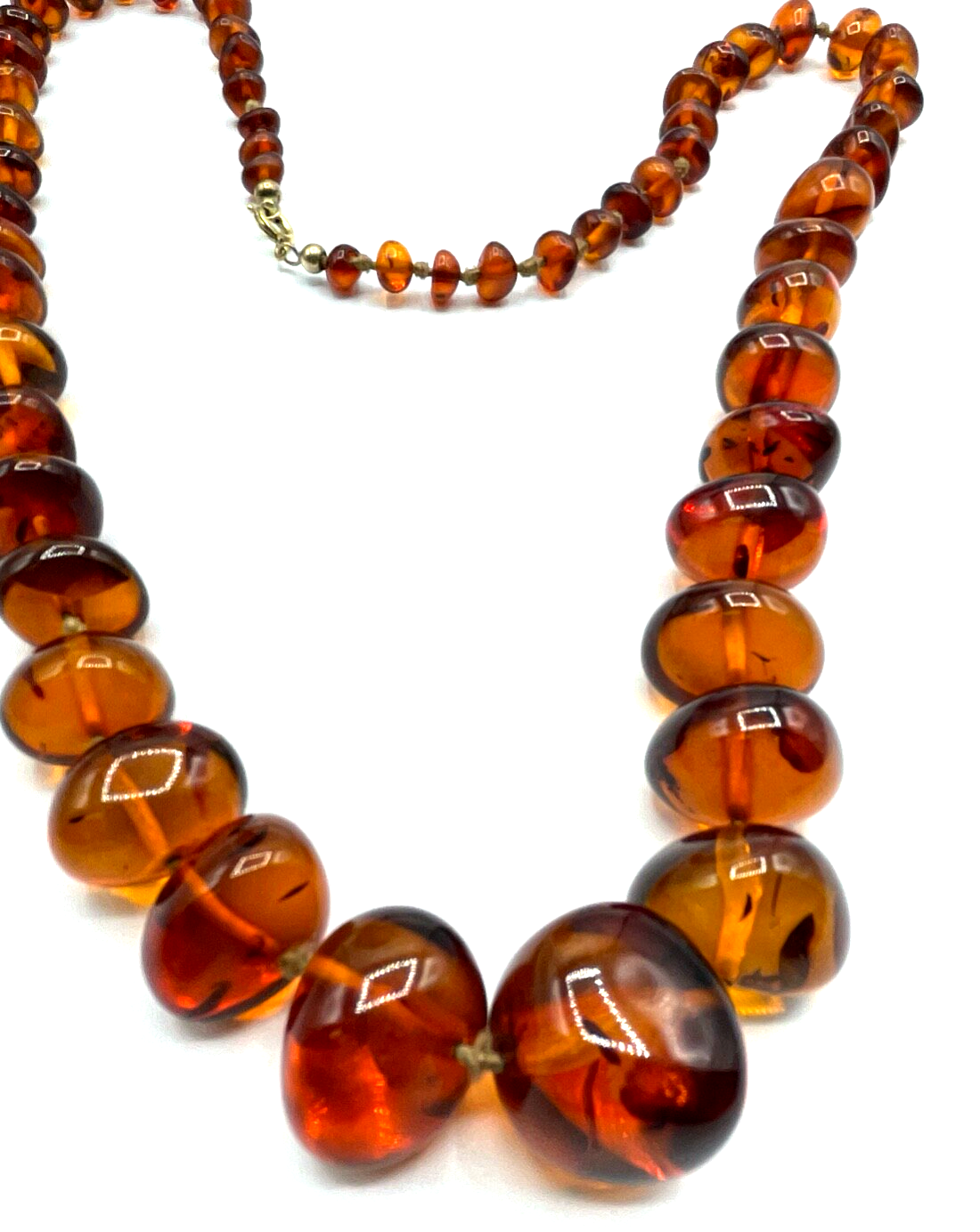 Vintage stattliche Bernstein Kette im Verlauf amber necklace 50 Gramm L 65 cm4