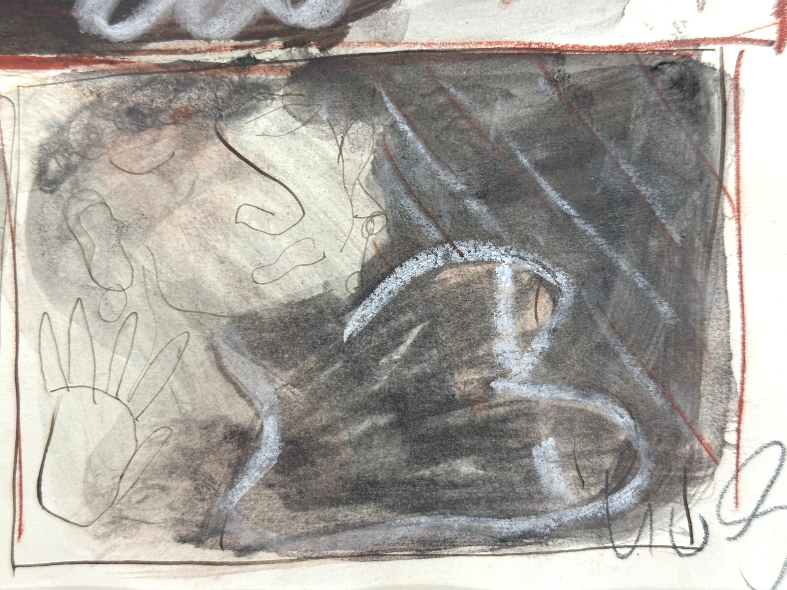 Ulla von Gierke (UvG) - 1986 – Abstrakte Komposition -  Acryl auf Leinwand - sig5