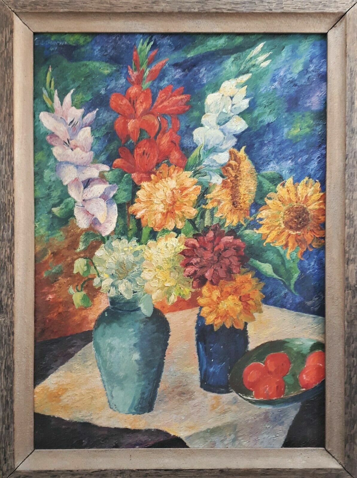 Eduard Sturm 1941 - Stillleben Blumenstrauß Impressionismus - Öl auf Leinwand0