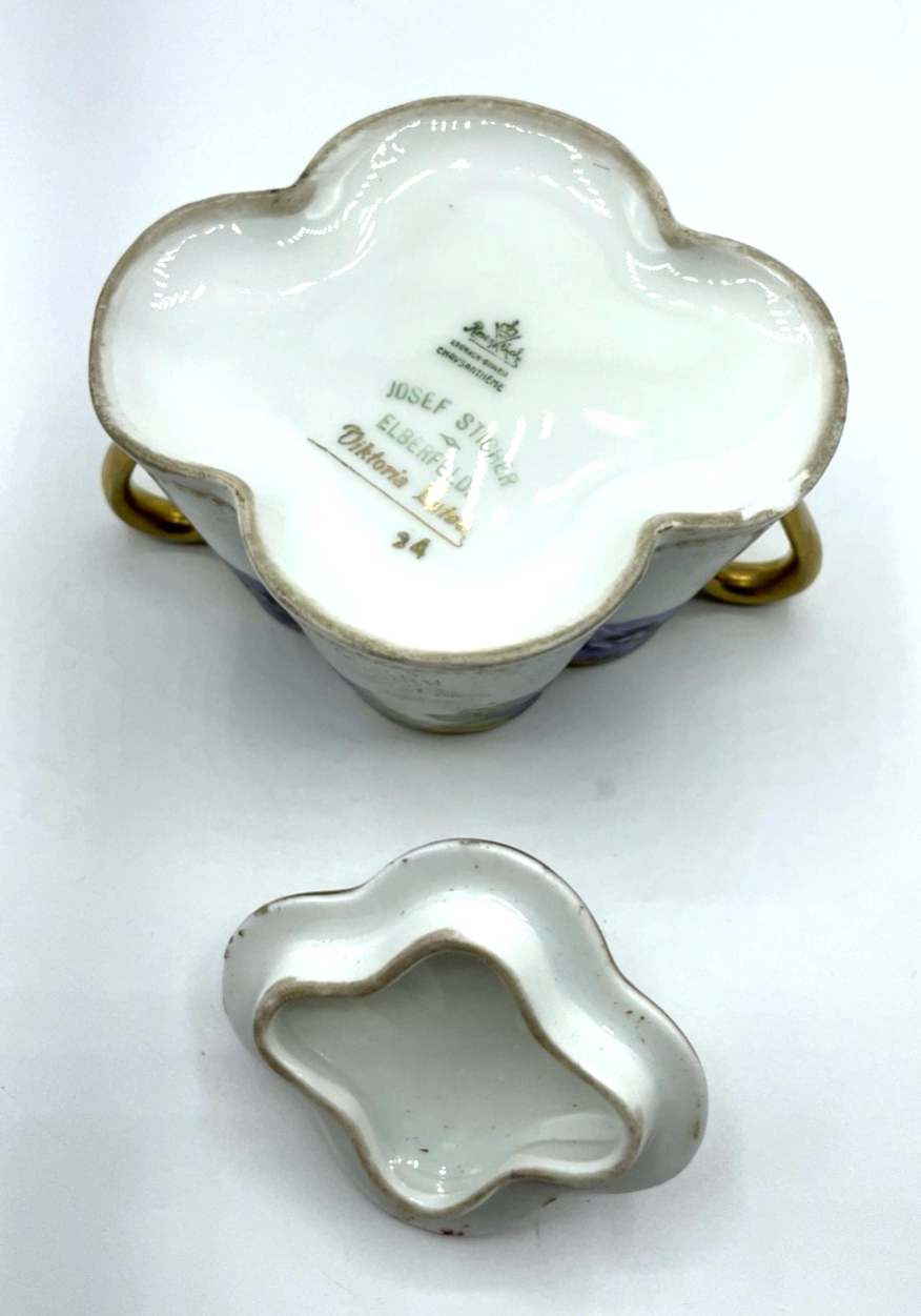 Rarität antik Rosenthal Porzellan Chrysanthéme Zuckerdose Dekor Viktoria Luise3