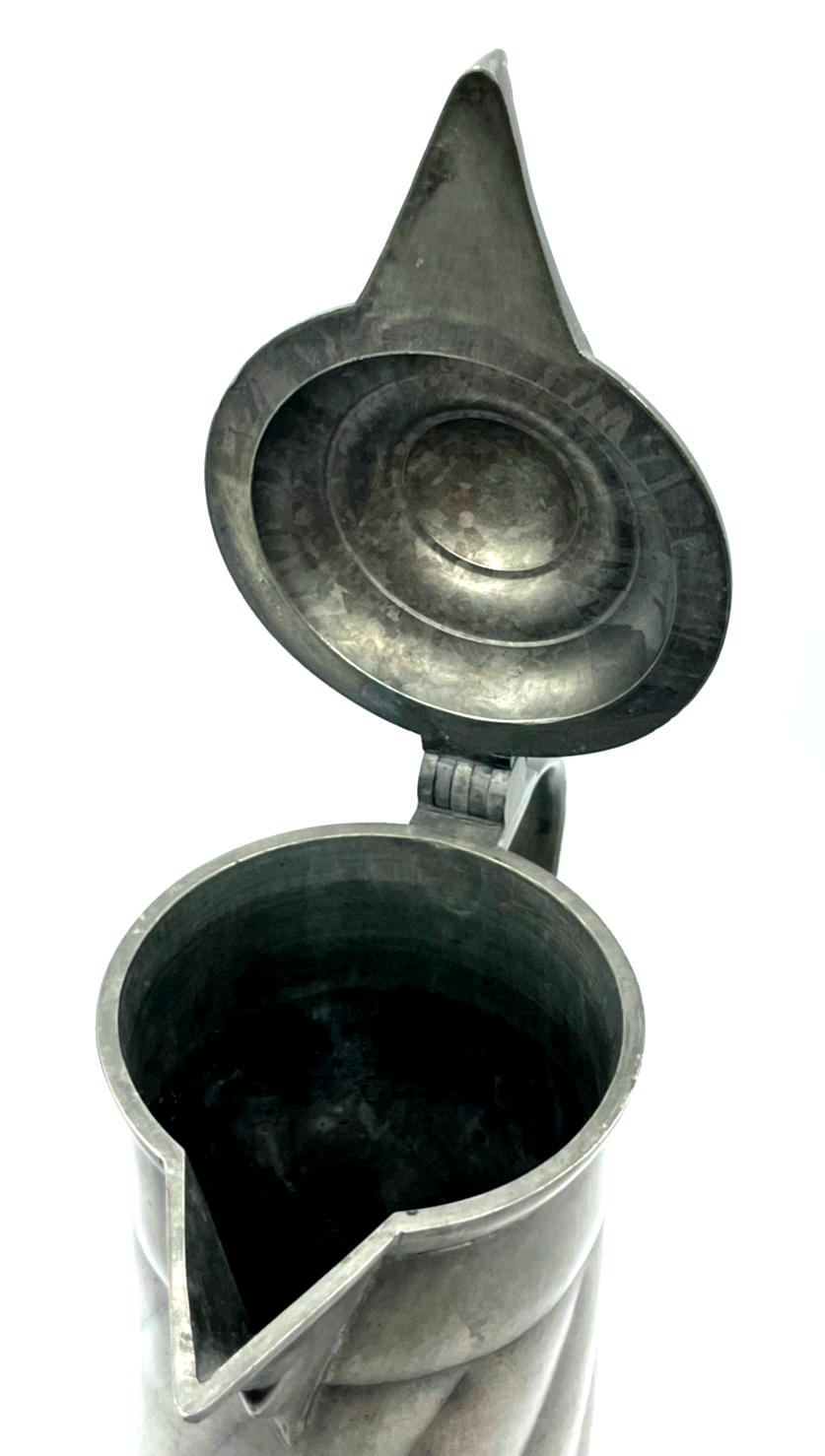 Antik Zinn Deckel Kanne Deckelkrug Zinnstitze Schank Krug sehr gepflegt H 30 cm7
