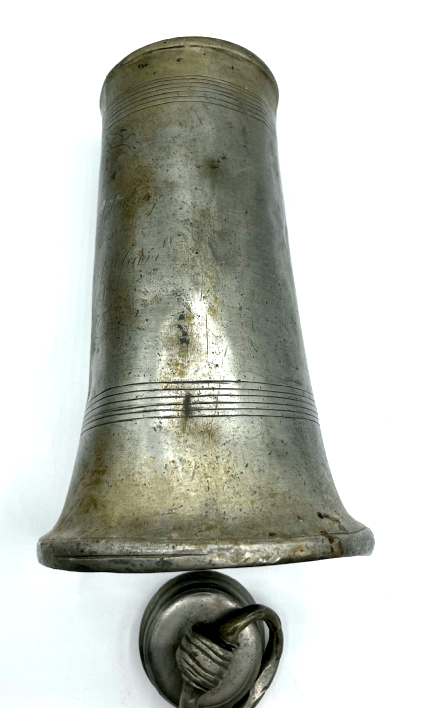 Antik Zinn Kanne mit Schraubdeckel Original von 1882 H ca. 30 cm Handarbeit6