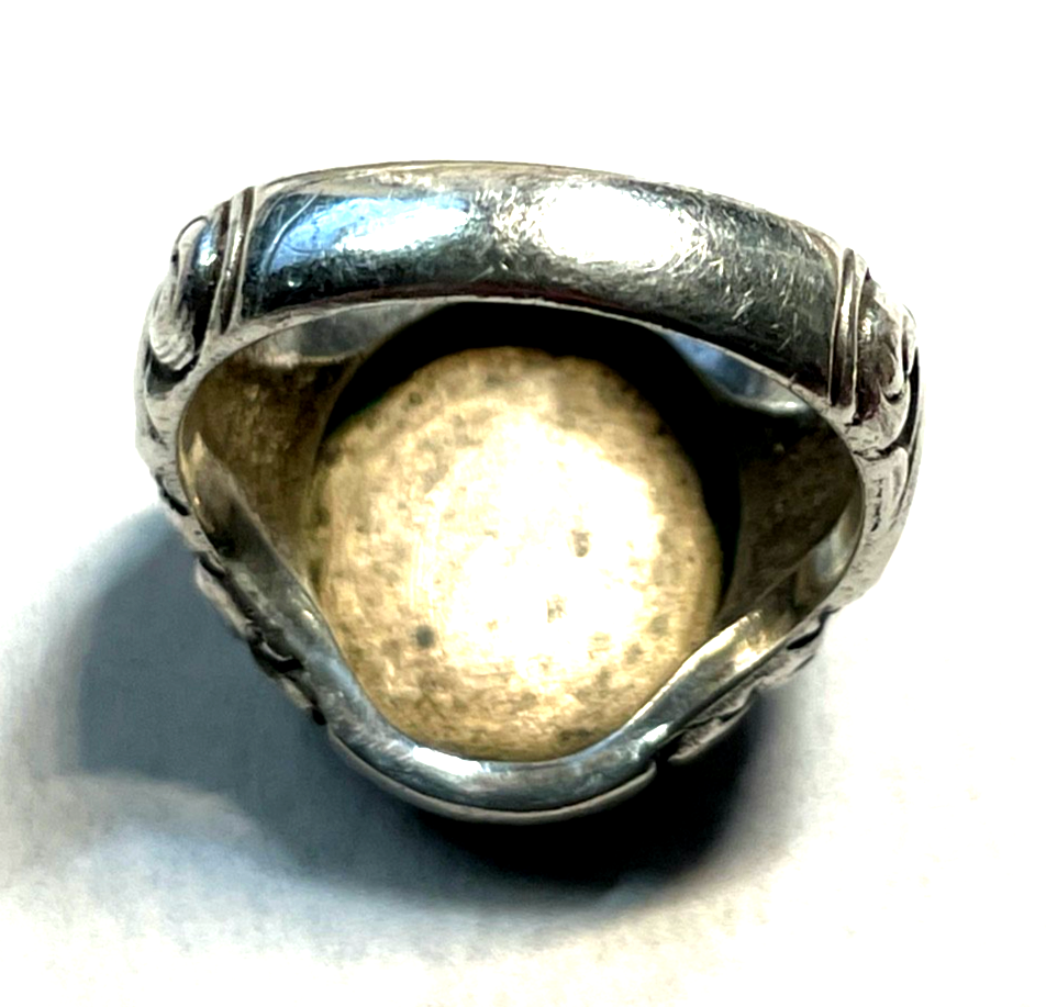 Antik 835 Silber Herrenring Ring Siegelring Initialen HB o BH RG 64 Handarbeit5