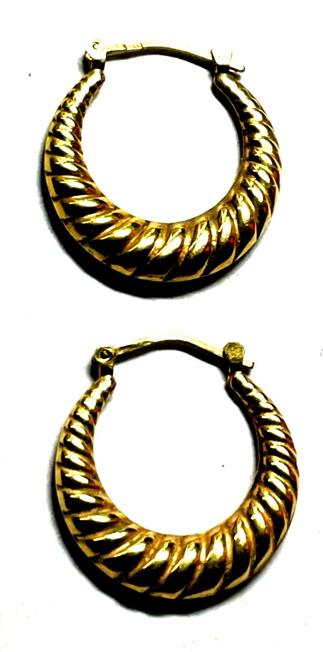 333 Gold 8 K Ohrringe Creolen Struktur Muster Ø 22 mm B 5,5 mm Juwelier gepflegt1
