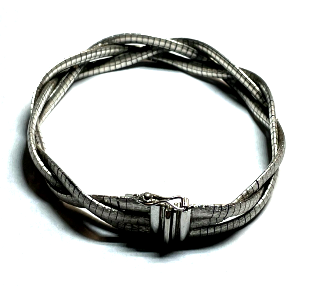Solides 800 BG Silber Armband geflochten + Struktur Klassiker L 18,5 Handarbeit2