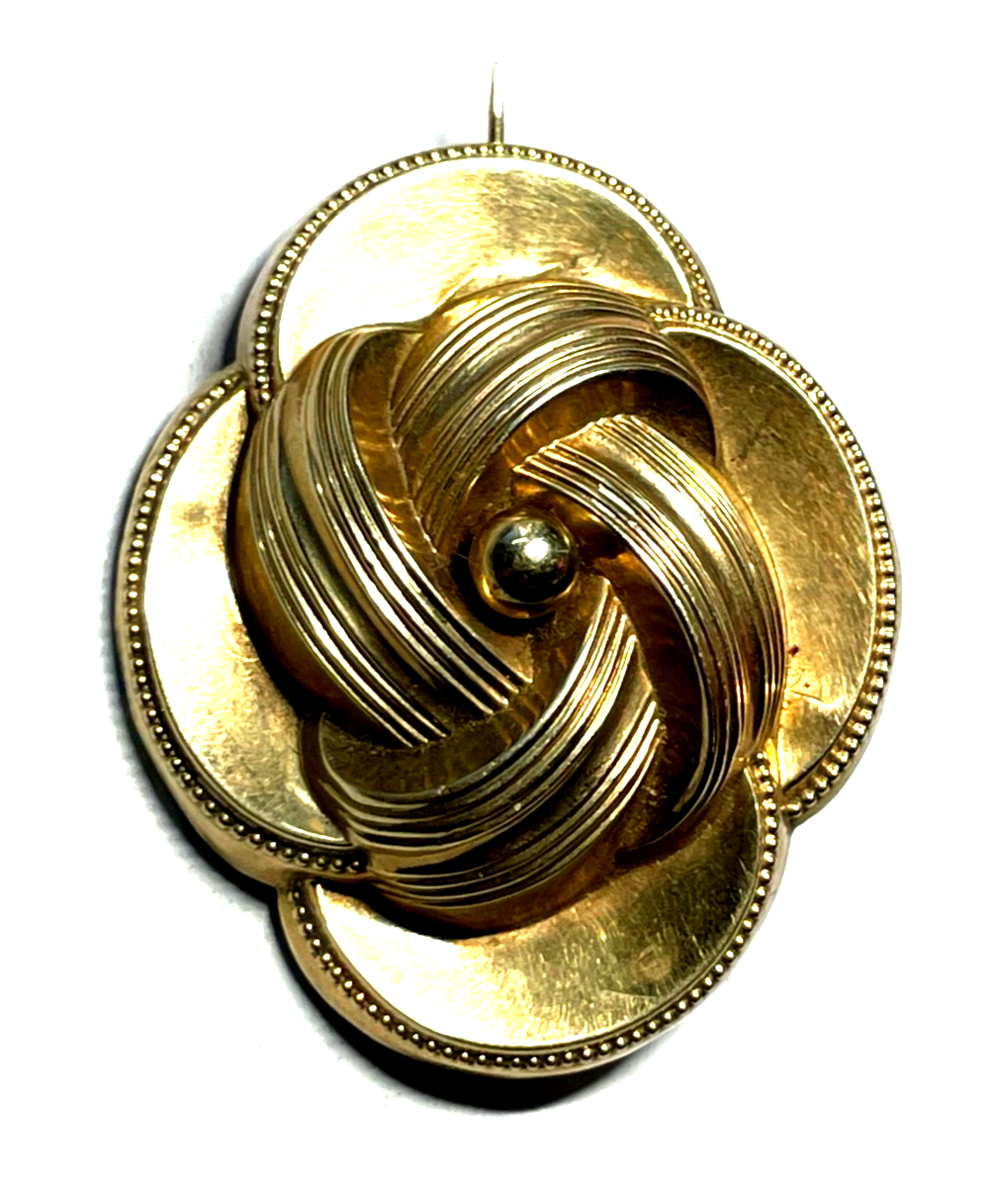 Antik Biedermeier große 8 K Gold 333 Brosche oder Anhänger hohl Echtgold geprüft5