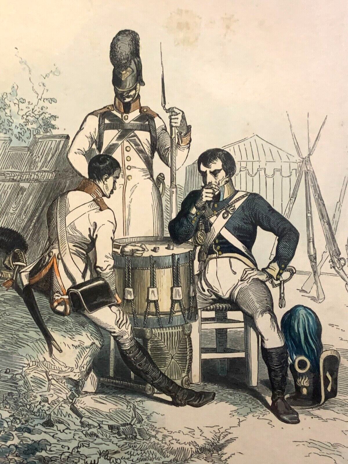 René Louis DEMORAINE - Stahlstich koloriert - Sachsen & Württemberg Uniform 18122