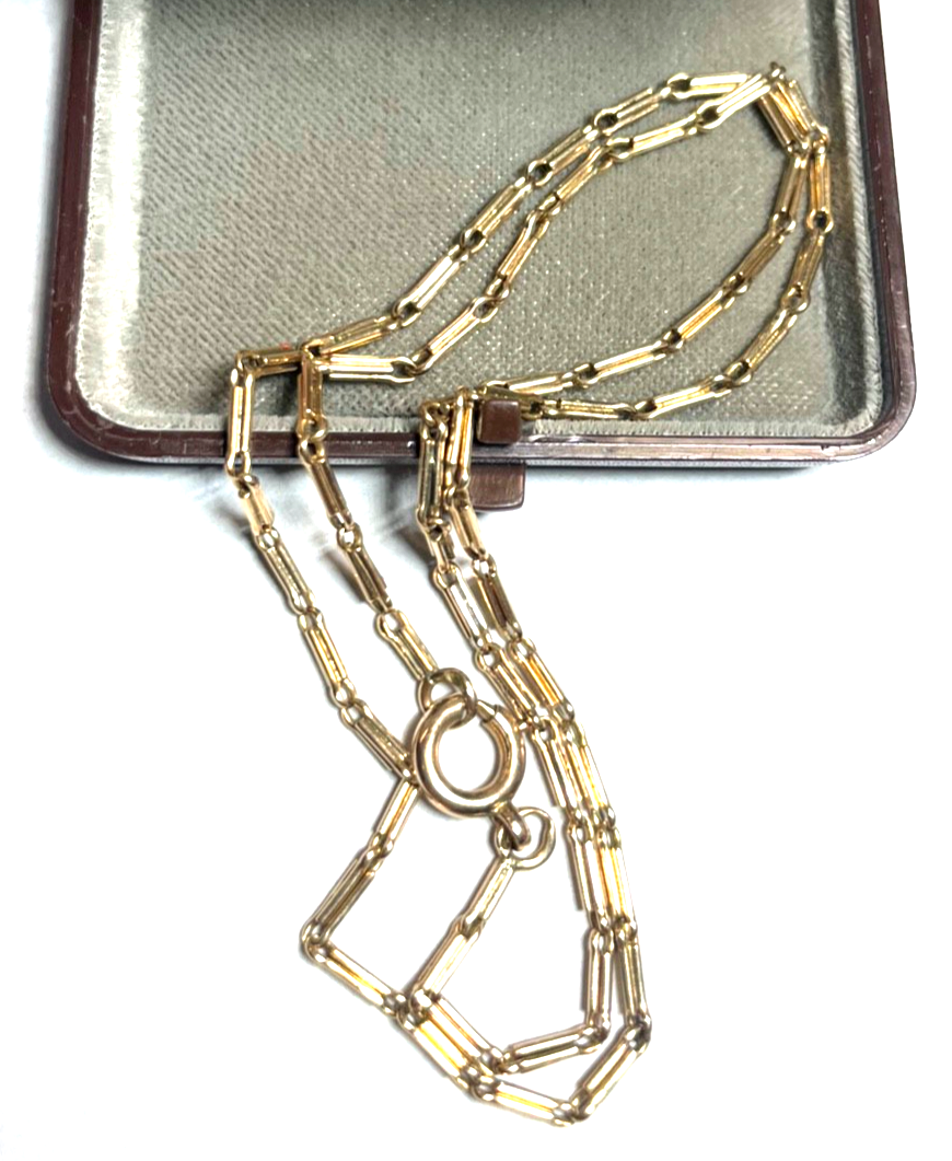 585 Gold 14 K Goldkette antik Collier L 48,5 cm  B 2 mm solide Juwelier Qualität0