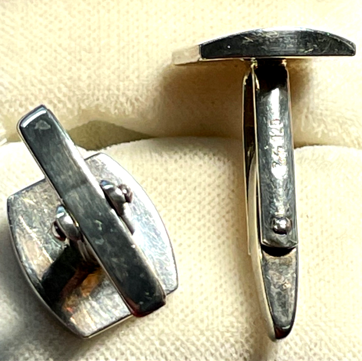 QUINN 925 Silber Manschettenknöpfe gebürstet puristisch klassisches Design3