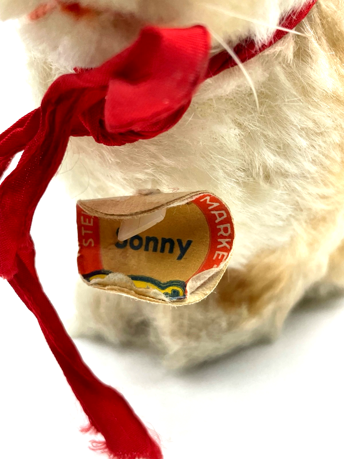 Antik Steifftier Steiff Hase Sonny gepflegt H  20 cm L 16 cm Knopf Fahne Label2