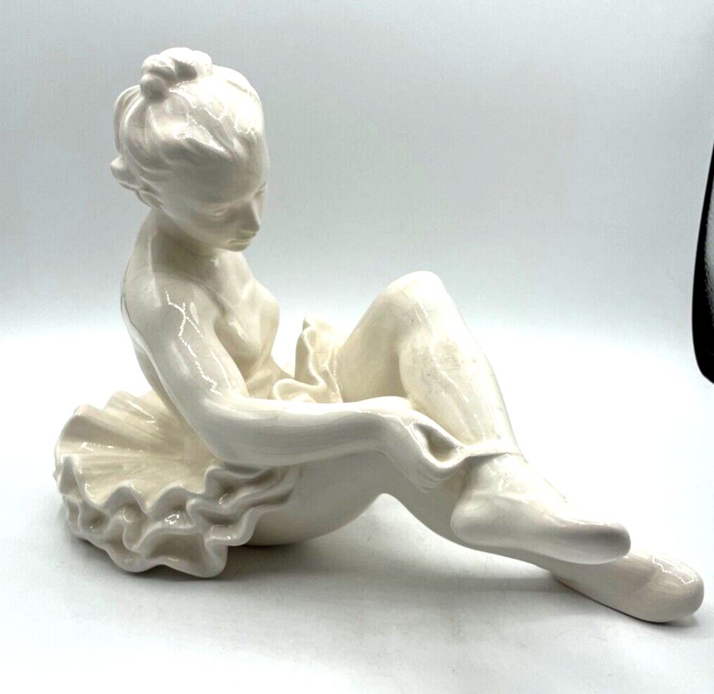 Dachbodenfund gr. alte Keramik Ballerina Figur Ballett Tänzerin anmutige Plastik5