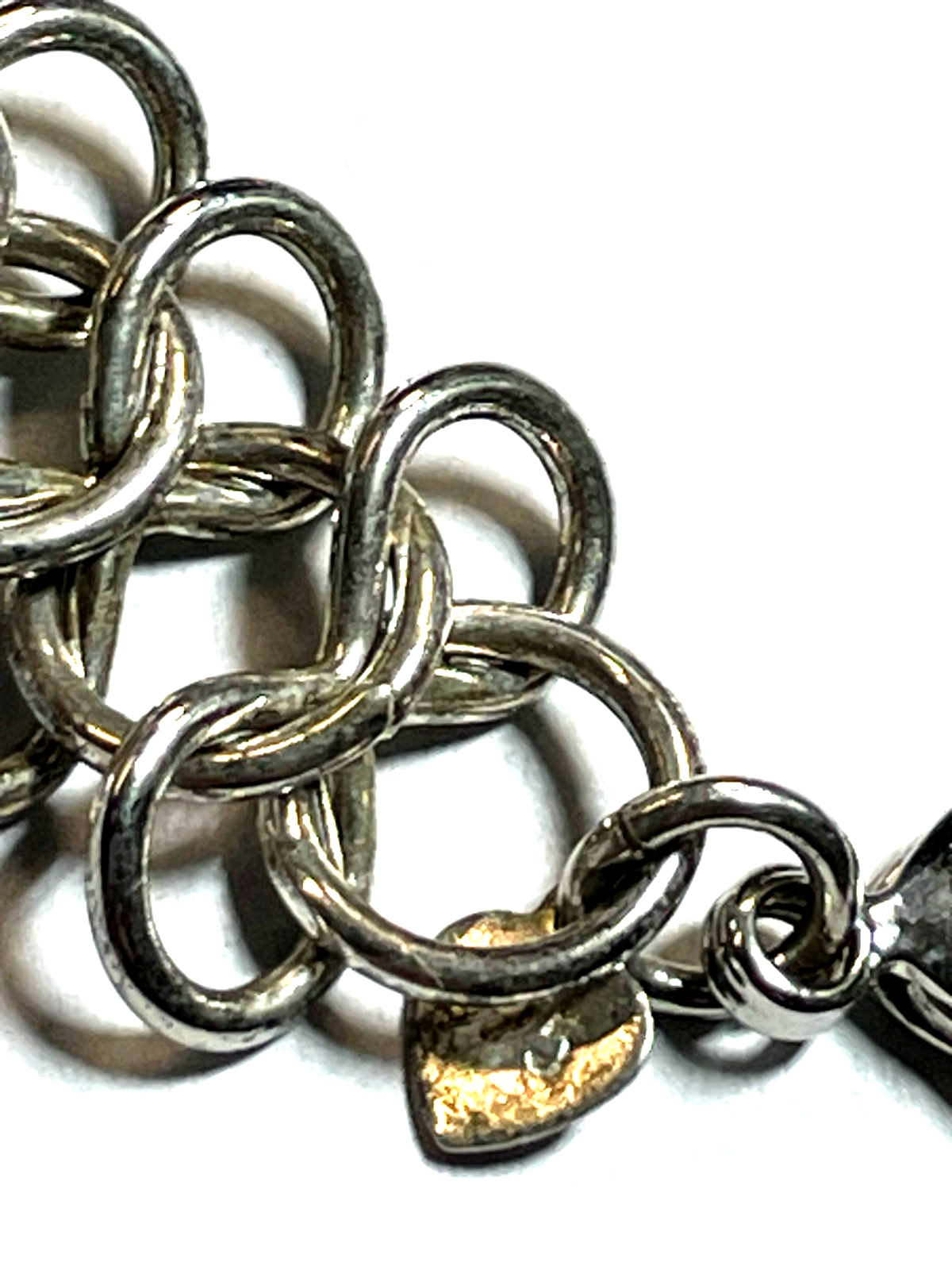 925 Silber Armband Ringe Dekor Muster Handarbeit L 20 cm B 19 mm gepfl. Armkette2