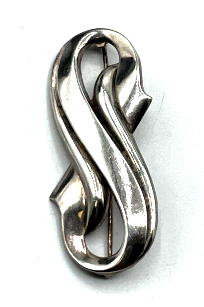 Vintage WMF Schmuck echt Silber 830 Brosche Anstecknadel Design Wolff Ära 30erJ1