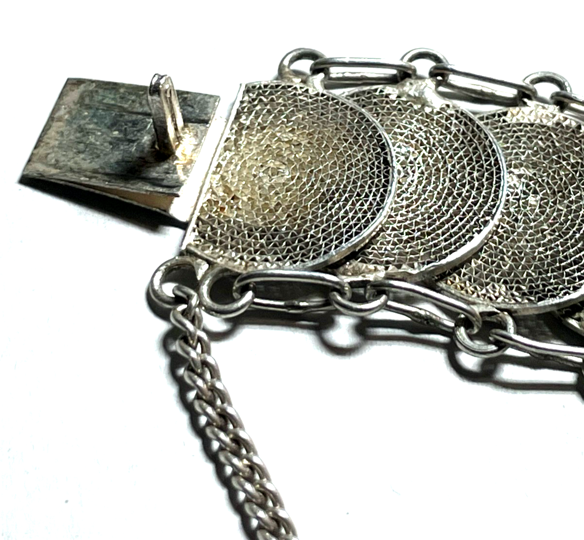 Vintage attraktives Armband Orient Echtsilber feine Handarbeit Breite 24 mm7
