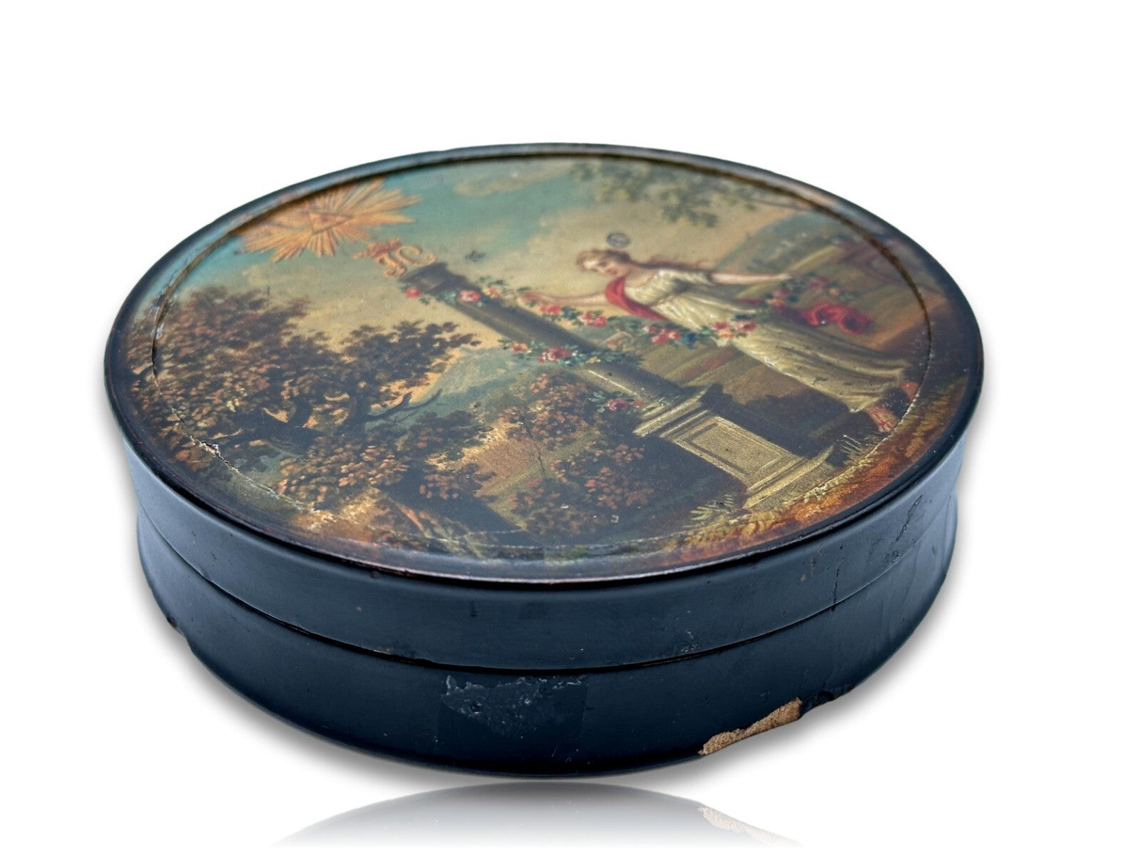 Lackdose Tabakdose Tabatiere Schnupftabakdose - Handbemalt - Art nach Stobwasser9