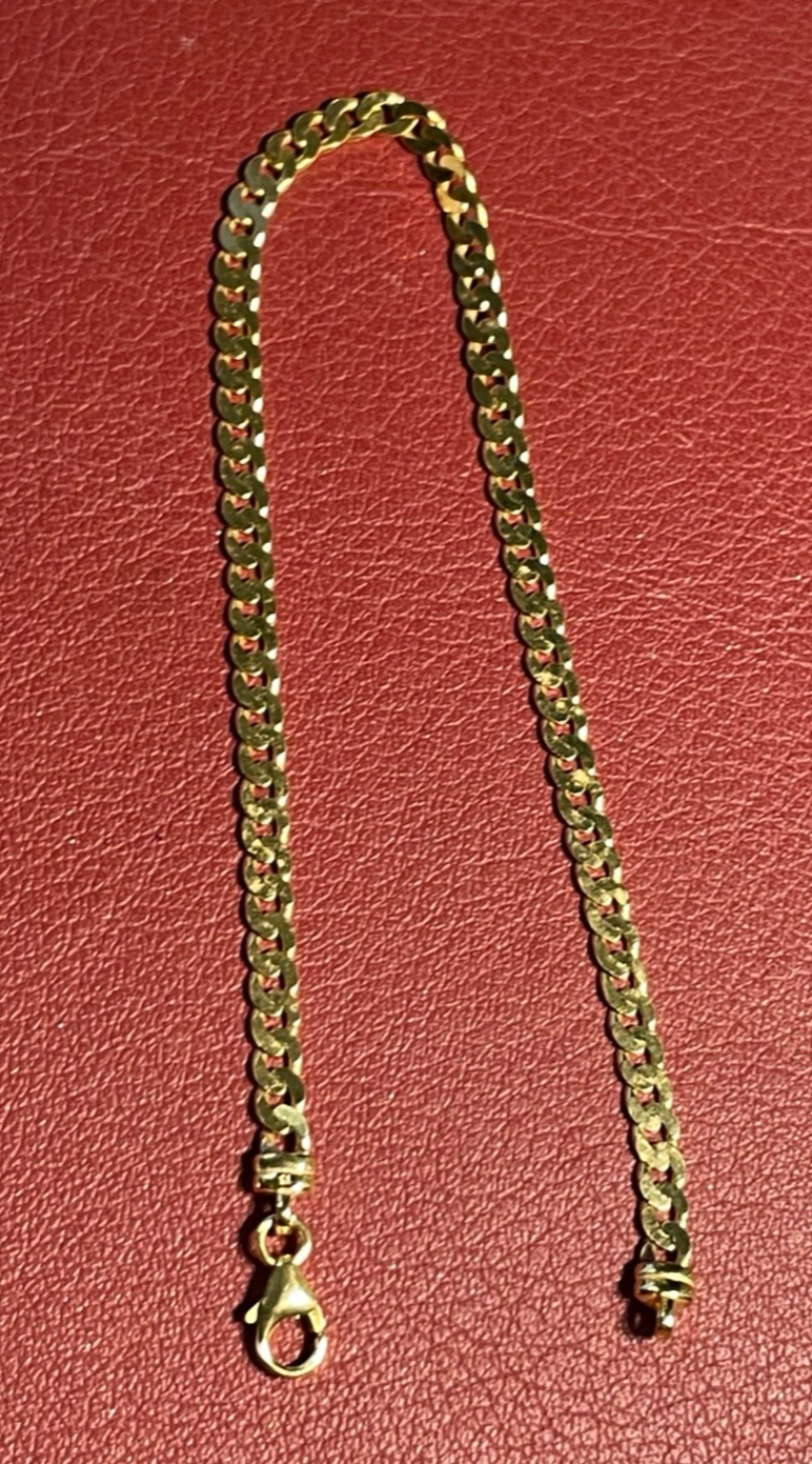 333 Gold 8 K Gelbgold Armband Flachpanzer unisex L 20 cm B 4 mm sehr gepflegt6