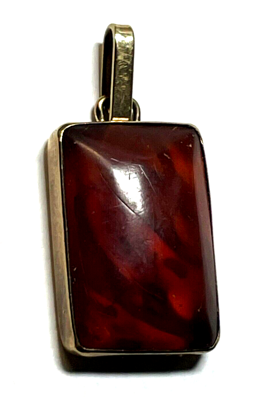 Antik Fischland 333 Gold 8 K Anhänger Bernstein Cabochon Rechteck L 32 mm B 15mm2