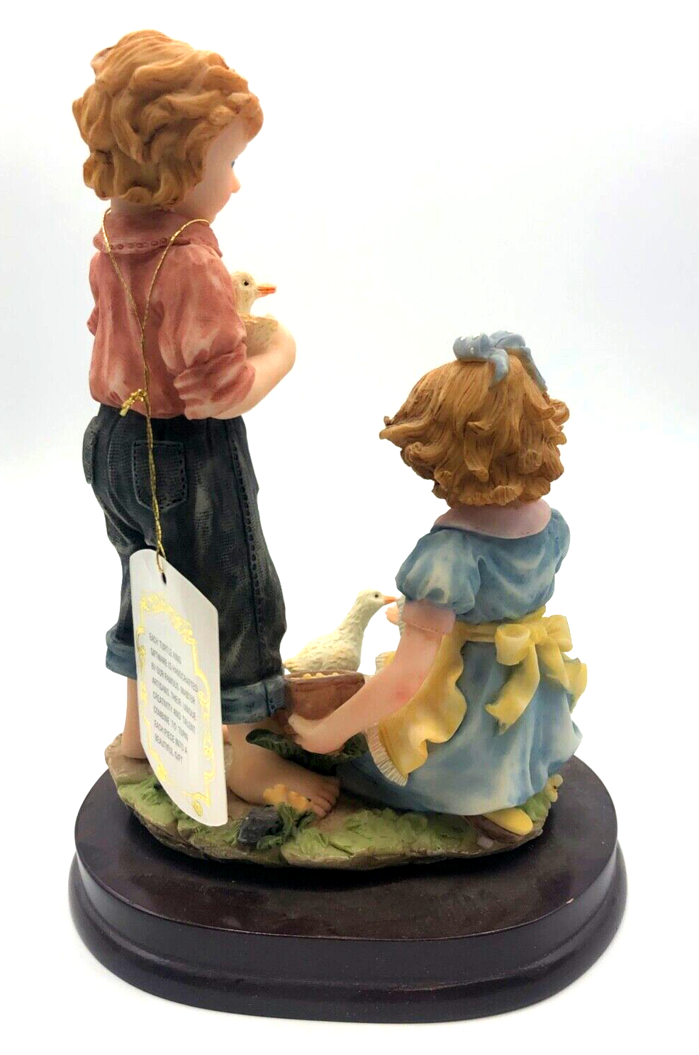 De Elina Turtle King Giftware Kinder Gruppe + Küken Alabastino Figur auf Sockel3