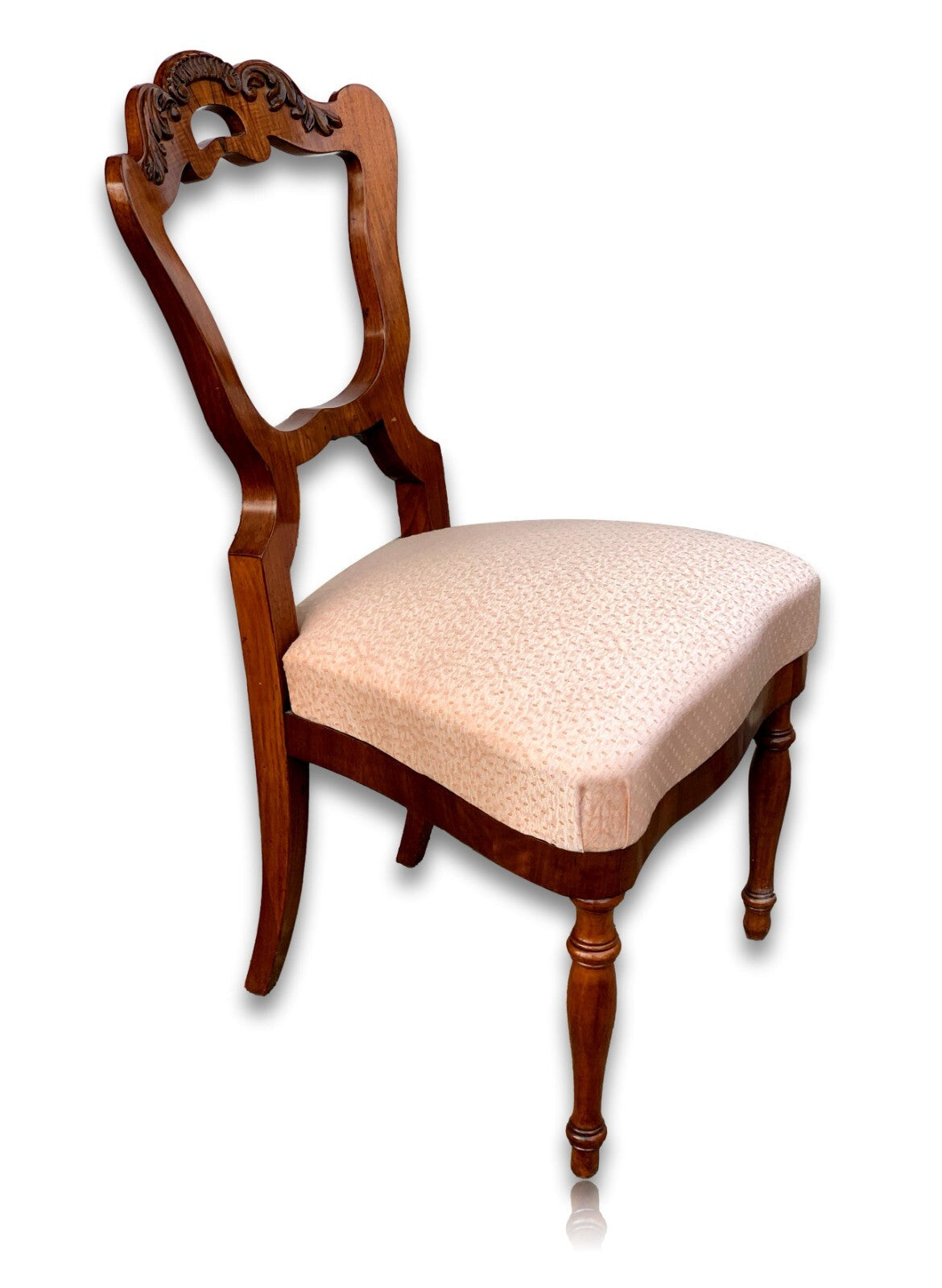 2 Stühle - Biedermeier Stühle - furniert , gepolsterte Sitzfläche - Schnitzerei2