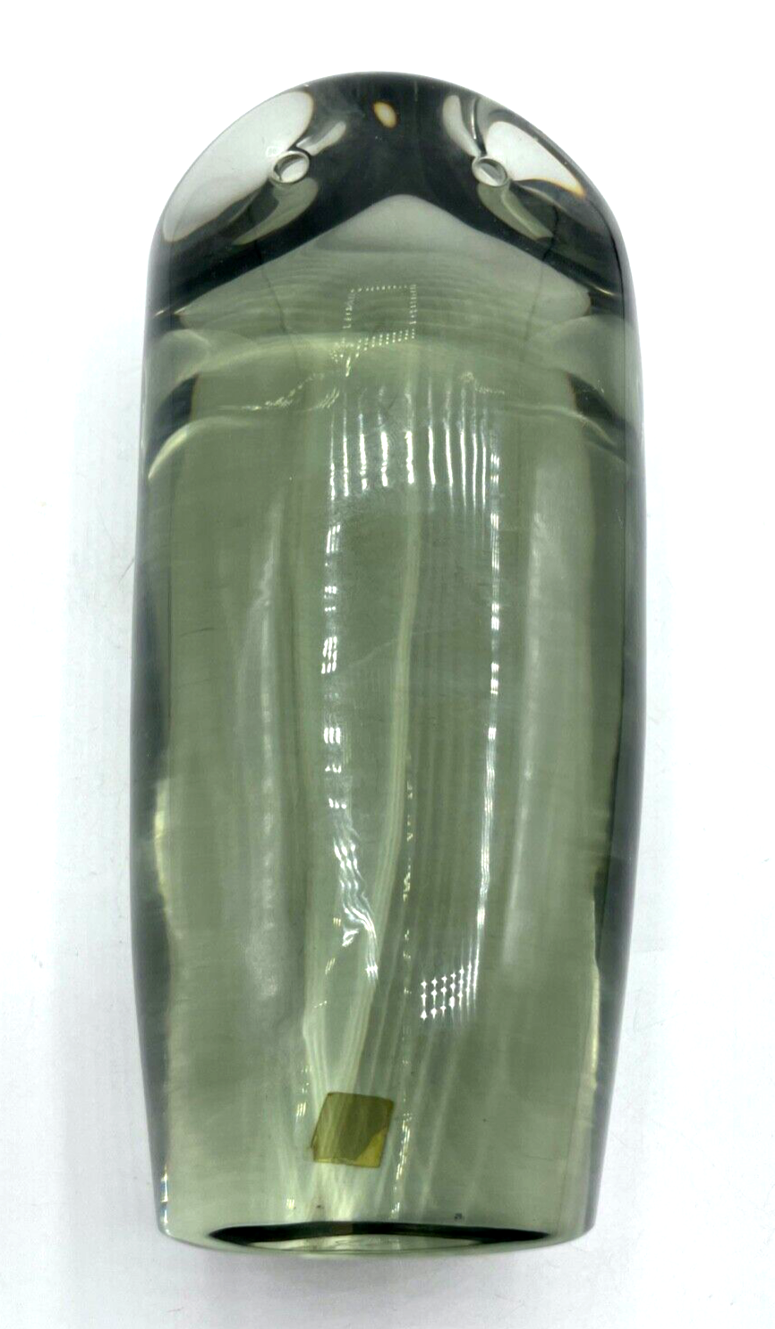 Midcentury Rarität L. Seguso Eule für Gral Glas Turmalin Grün Unikat H 22cm sign3
