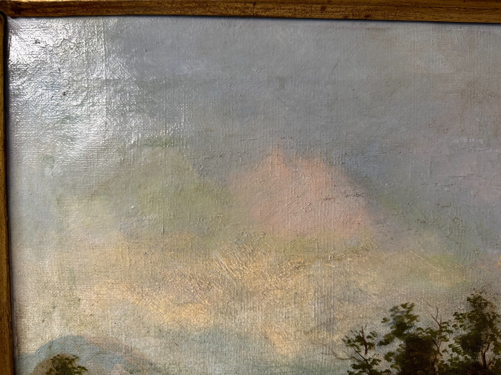 Öl auf Leinwand - A. Moser - Landschaftsgemälde - Voralpen um 18803