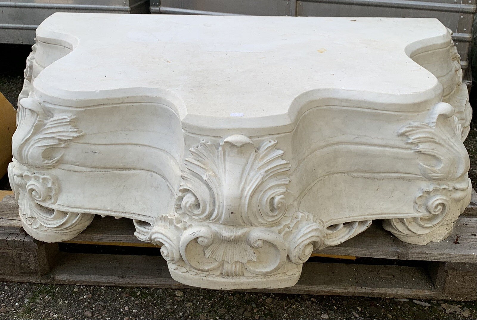 Großes * antikes * Standuhren - Gehäuse * weißer Marmor * ca 600 Kg  * 220 cm !!7