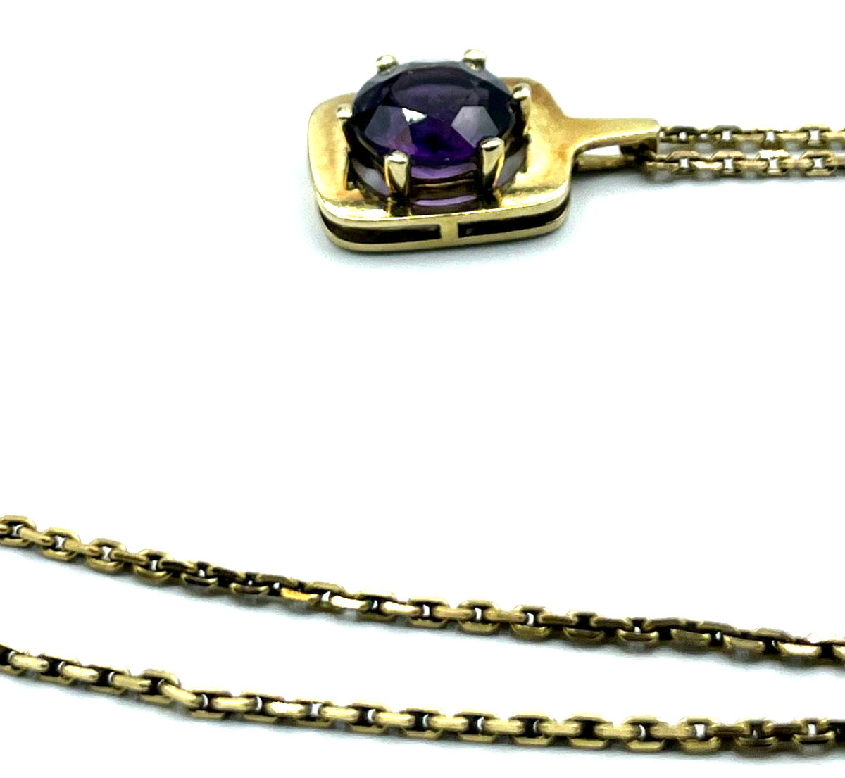 333 Gold 8 K FBM solide 46 cm Ankerkette mit Amethyst Ø 10 mm Anhänger klassisch15
