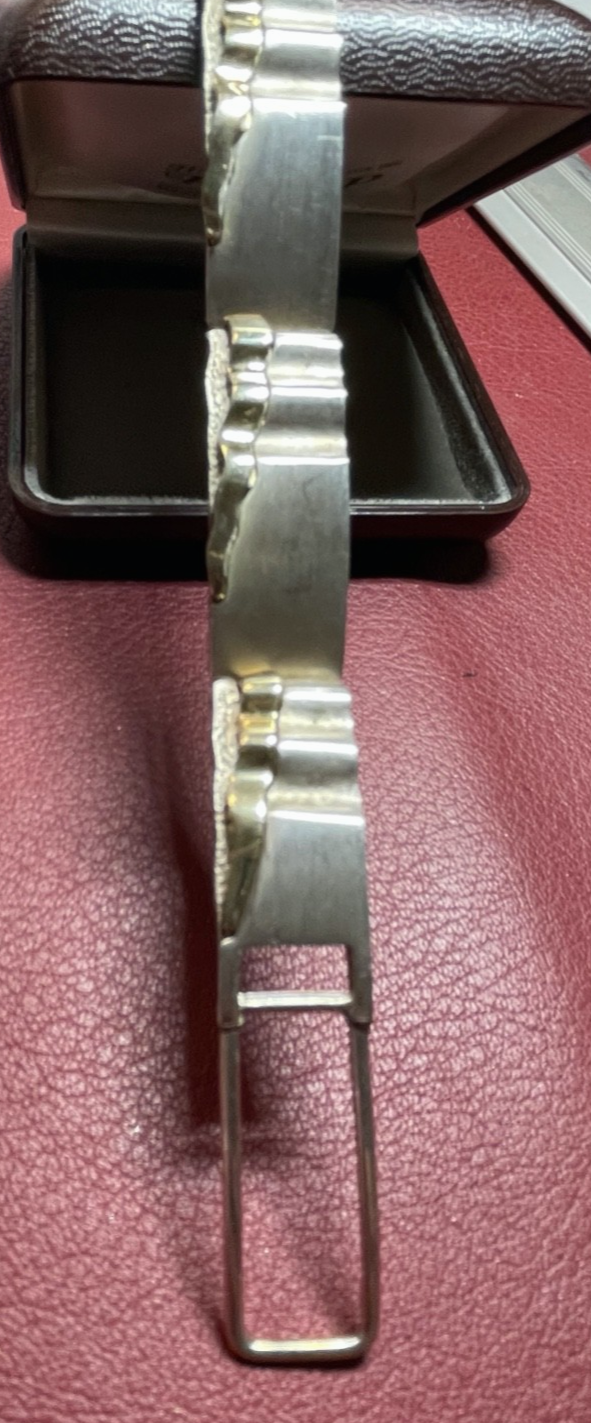 Solides 925 Silber Armband Unikat teilvergoldet L 21,5 cm B 13 mm Juwelier10