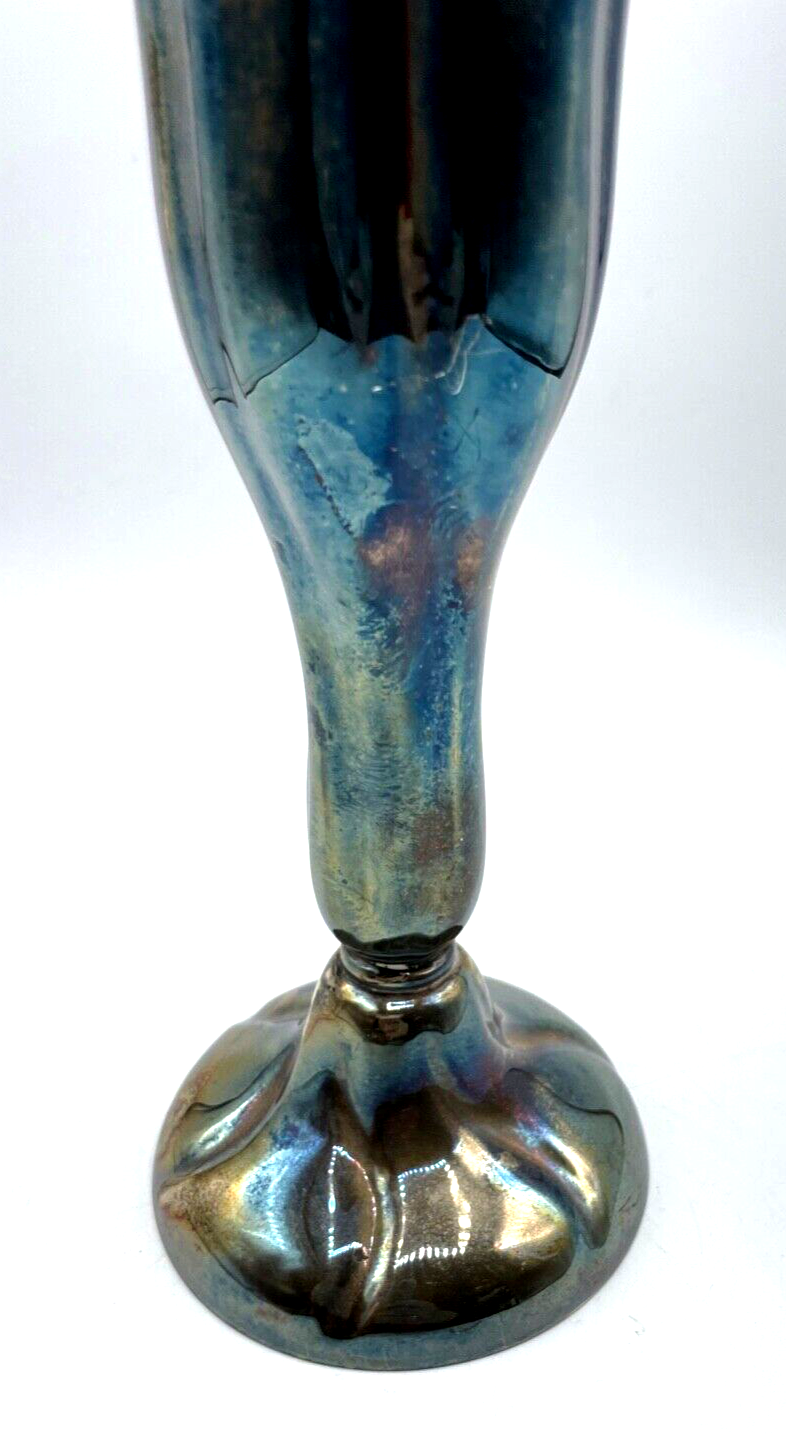 Antik 835 Silber Vase formschöner Kelch Halbmond Krone Löwe Punzen H 24 cm topp4