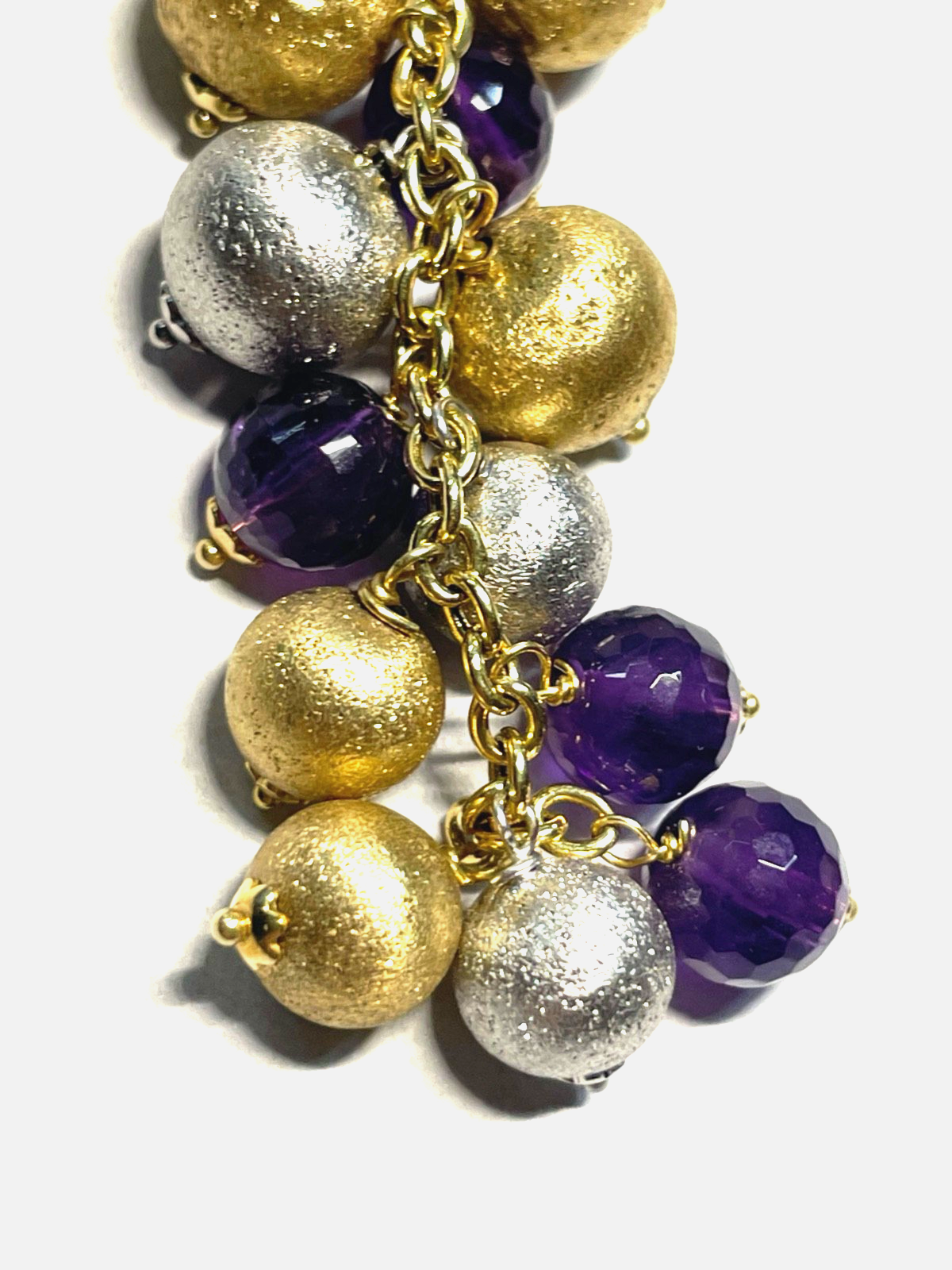 585 Gold 14 K stattlicher Anhänger Bicolor mit Amethyst Juwelier Qualität Unikat1