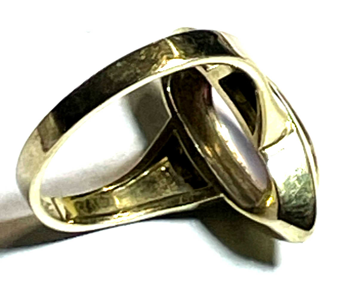 Vintage Design 333 Gold 8 K Ring heller Amethyst Ø 17mm RG 54 Juwelier gebraucht6