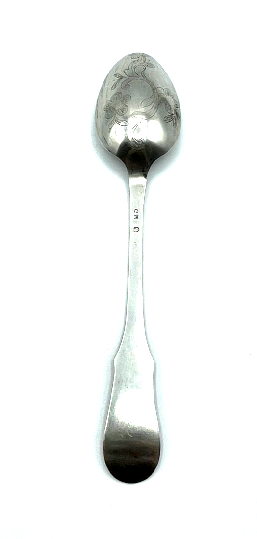 Antik  Biedermeier Silber 1 Vorleger Löffel alte Punzen L 23,2 cm teilvergoldet4