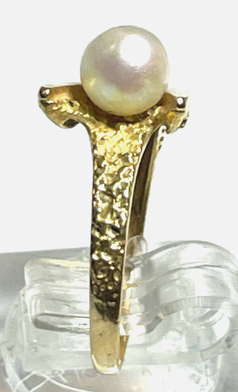 Solider 750 Gold 18 K Ring 17,5 mm RG 55 Akoya Perle elegantes Design Juwelier4