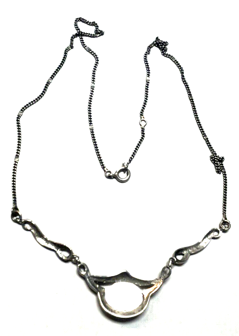 925 Sterling Silber Kette Collier Onyx Markasit im Antikstil Handarbeit apart7