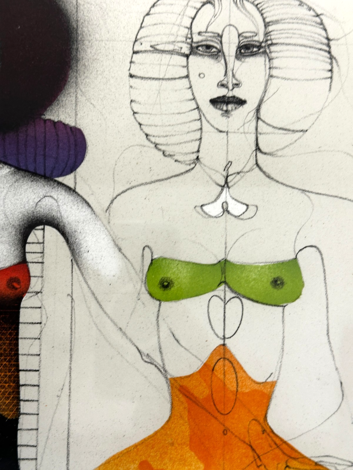 Paul Wunderlich – Eine schöne Frau mit zwei Hunden - Farblithografie - signiert4