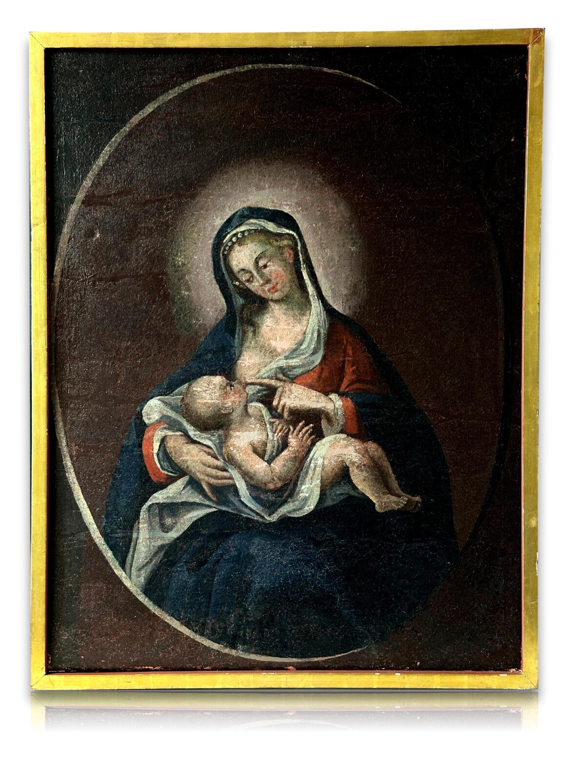 Öl auf Leinwand - barockes Gemälde - Maria lactans - stillende Mutter Gottes0