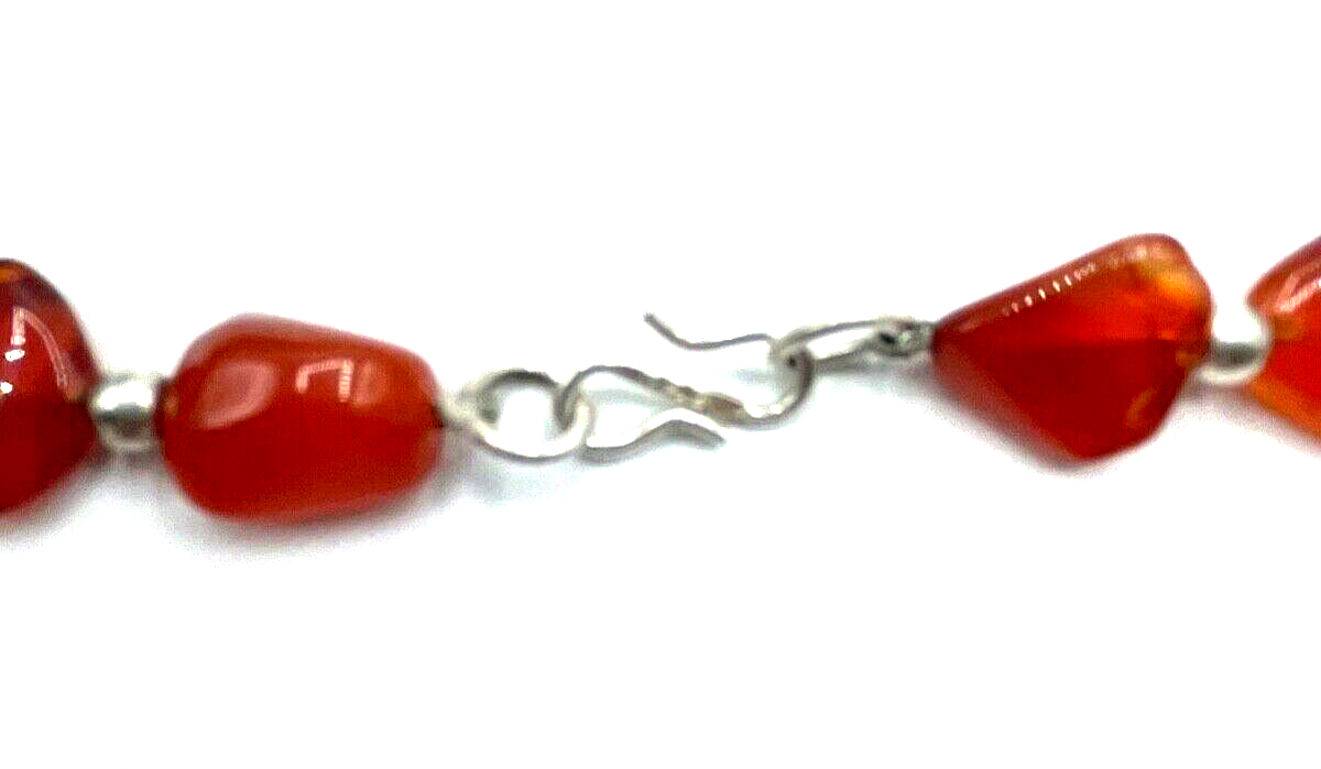 Aparte Ethno Edelstein Kette Collier Karneol mit 925 Silber L 52 cm ungetragen1