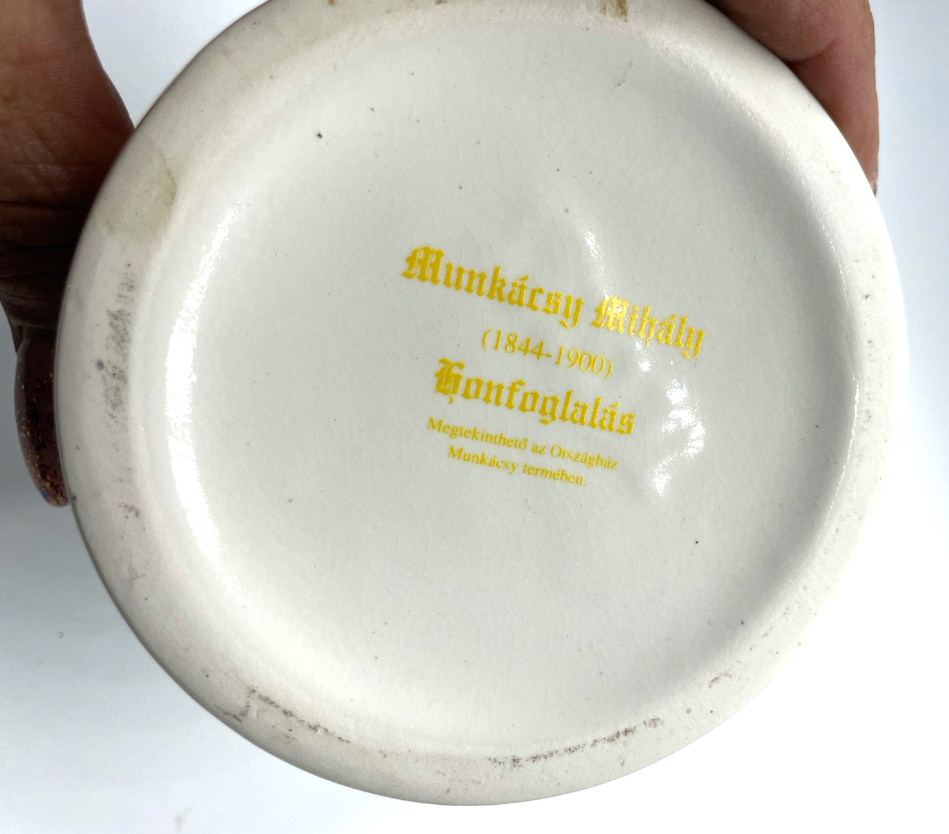 Keramik Bierkrug Krug Hungary Budapest Ungarn Reise Souvenir Maler M. Munkācsy7
