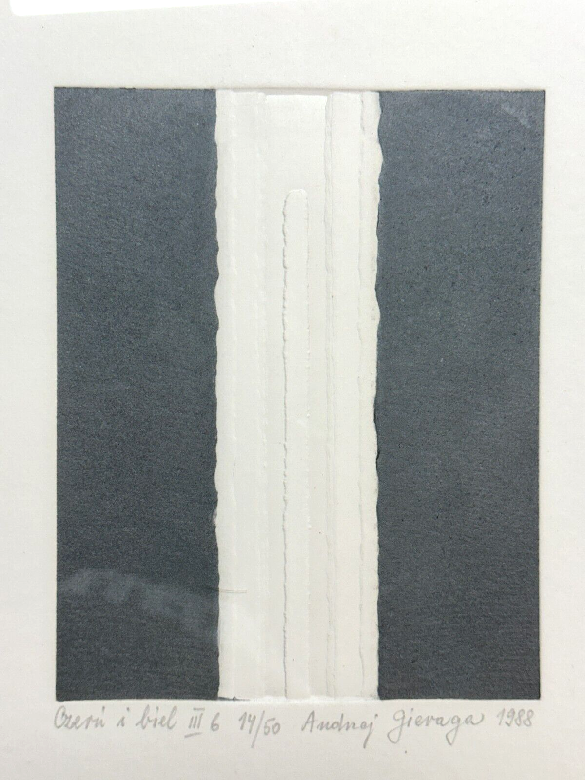 Andrzej Stanisław Gieraga - Reflief Radierung - 'czerń i biel' 1988 - sign num.1