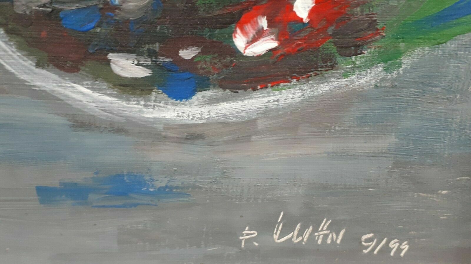 Paul Kuhn *1950 - Gemälde Acrylgemälde 'Die Vase' 1999 - gerahmt 4
